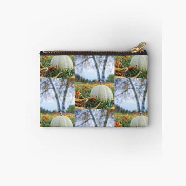 Item preview, Locally Grown White Pumpkin in the Grass with Leaves in Northern Michigan designed and sold by S S Photography.