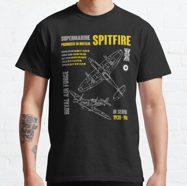 Mens T-shirt Battle Of Britain Spitfire RAF Britains Finest Army Military Combat Mens T-shirt Battle Of Britain Spitfire RAF Britains Finest Army Military Combat