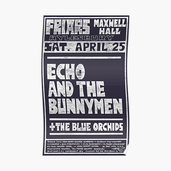 Echo And The Bunnymen (distressed design) Poster