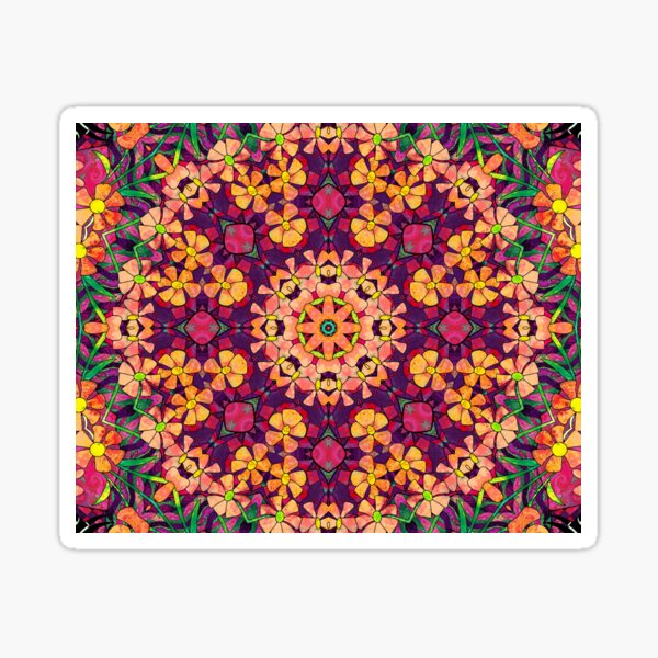 Fall Flowers Mandala Sticker