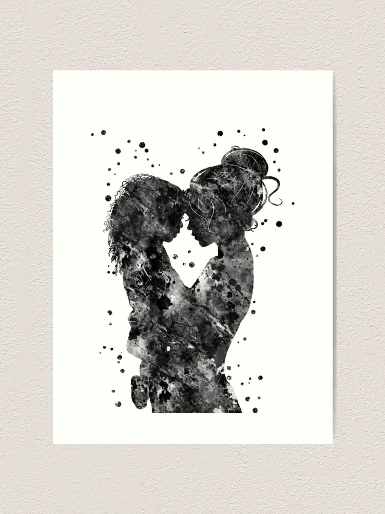 Mother And Daughter Art Print For Sale By Rosaliartbook Redbubble   Farp,small,wall Texture,product,750x1000 