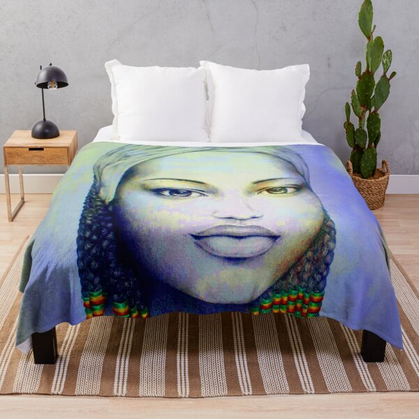 Item preview, Creole African Girl Portrait Hand Drawing designed and sold by BluedarkArt.