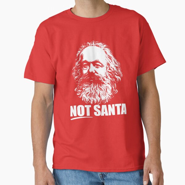 Vista previa del artículo con la obra «¡NO SANTA! Karl Marx Divertido Marxista Navidad Meme Comunista», diseñado y vendido por starkle.
