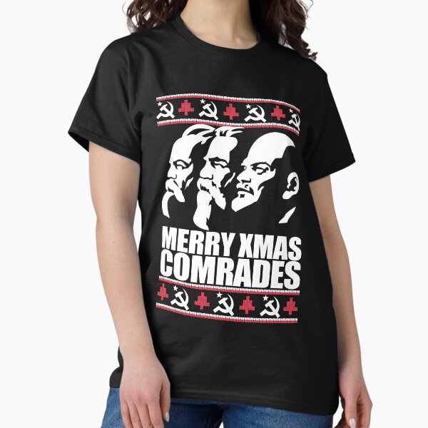 Item preview, MERRY CHRISTMAS COMRADE Ugly Xmas Sweater Marx Lenin Engels Funny Marxist Christmas Communist Meme  designed and sold by starkle.