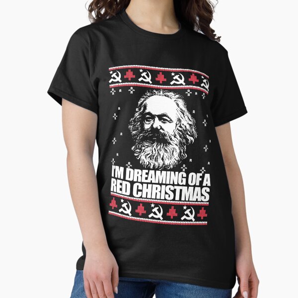 Item preview, I'M DREAMING OF A RED CHRISTMAS Ugly Xmas Sweater Karl Marx Funny Marxist Communist Meme  designed and sold by starkle.