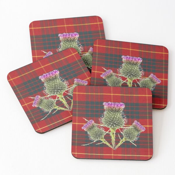 Item preview, SCOTTISH THISTLES ON CAMERON CLAN TARTAN designed and sold by sharlesart.