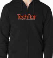 Tech Noir Zipped Hoodie