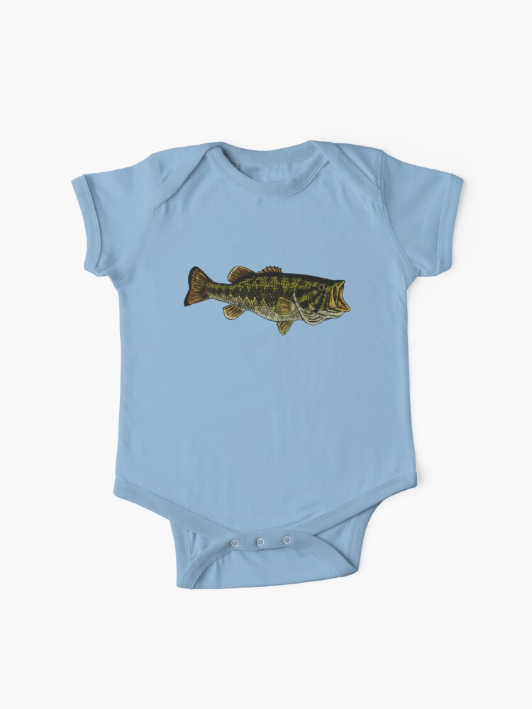 Striped Bass Fish Portrait Baby One-Piece for Sale by