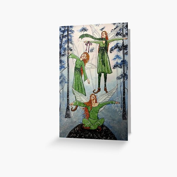 First Snow Fairyphoria - Snow Fairy Art Greeting Card