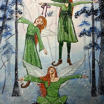 Artwork thumbnail, First Snow Fairyphoria - Snow Fairy Art by Carol Ochs