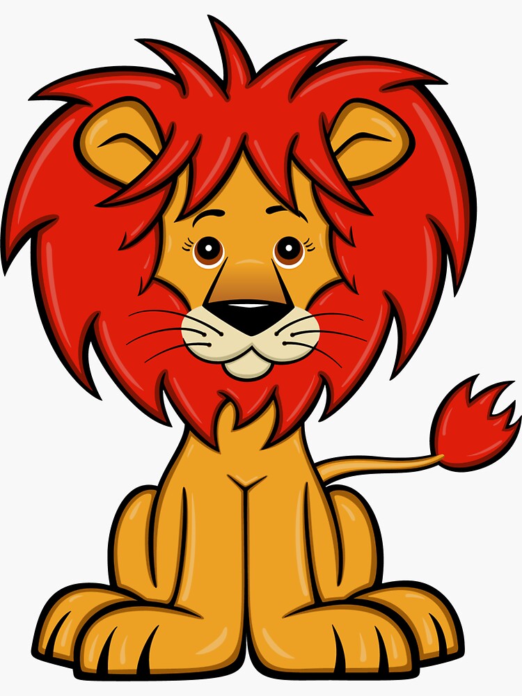 "Cute Cartoon Lion" Sticker by toonanimal | Redbubble