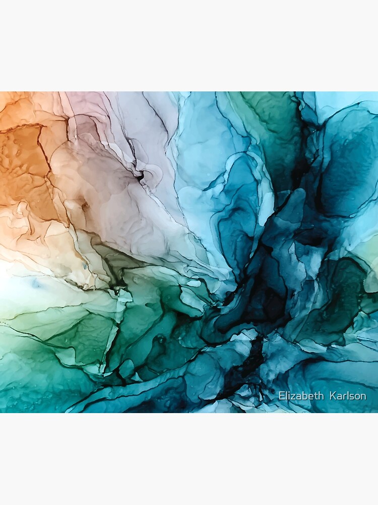 Salty Shores Colorful Abstract Painting by LSchulz19