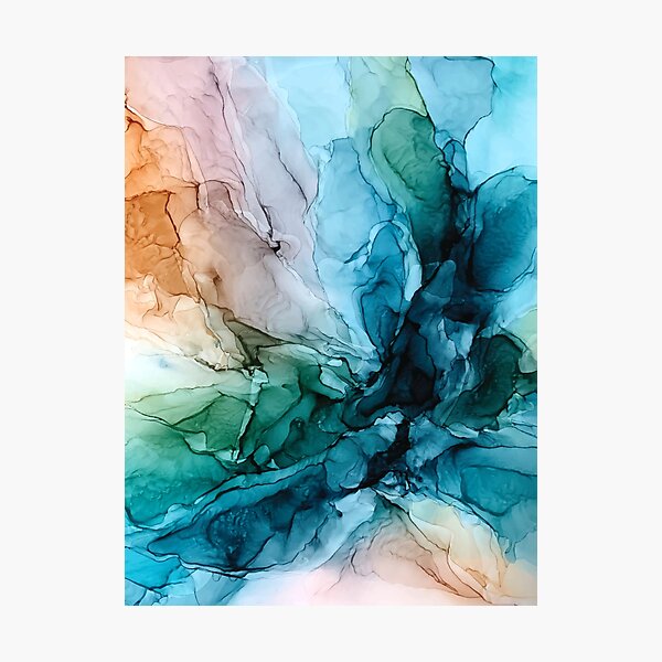 Salty Shores Colorful Abstract Painting Photographic Print