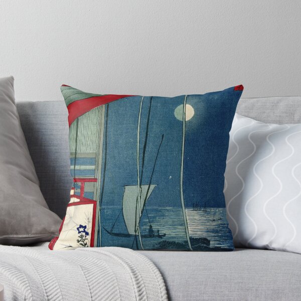 Item preview, Kobayashi Kiyochika - Mosquito net and full moon at Shinagawa designed and sold by Hangastudio.