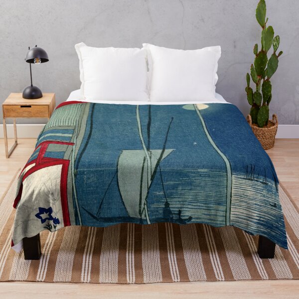 Item preview, Kobayashi Kiyochika - Mosquito net and full moon at Shinagawa designed and sold by Hangastudio.