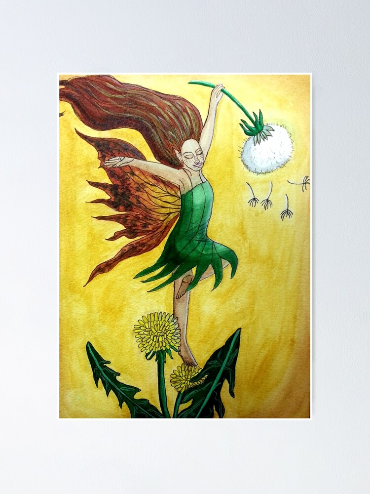 Thumbnail 1 of 3, Poster, Dandelion Dancer - Fairy Art designed and sold by CarolOchs.
