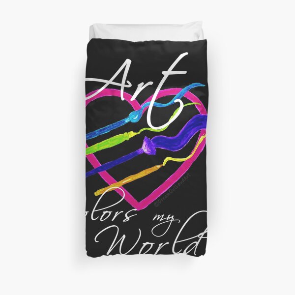 Art Colors My World on Black Duvet Cover