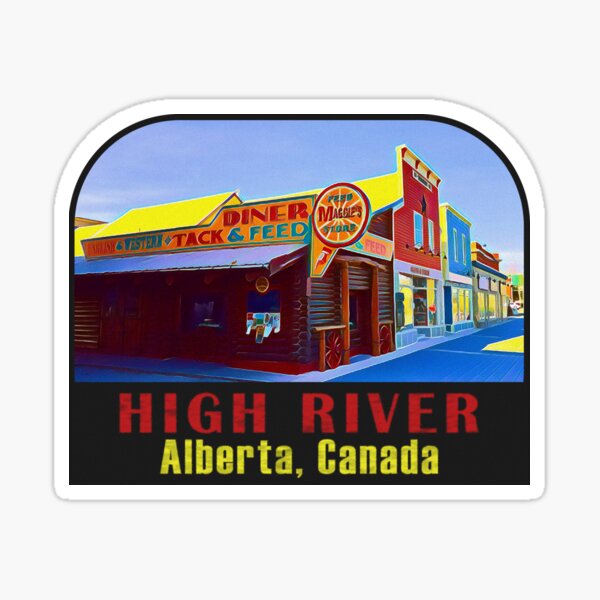 Item preview, High River Alberta Vintage Travel Decal designed and sold by hilda74.