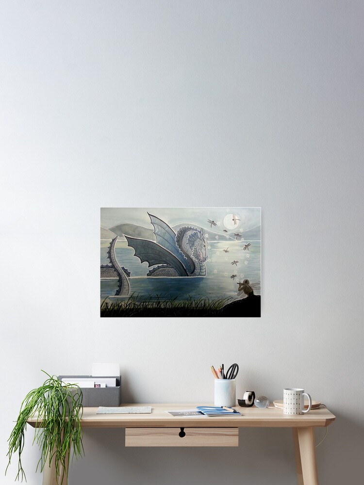 Thumbnail 2 of 3, Poster, Dragon Charmer - Enchanted Dragon Art designed and sold by CarolOchs.