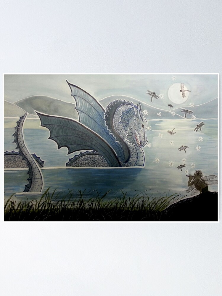 Thumbnail 1 of 3, Poster, Dragon Charmer - Enchanted Dragon Art designed and sold by CarolOchs.