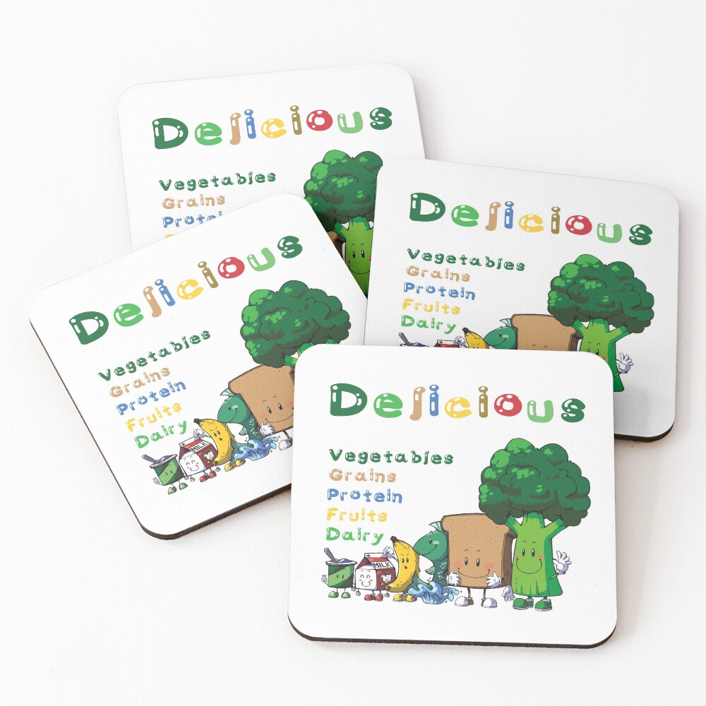 DELICIOUS Food Group T-Shirts PLUS more stuff Coasters (Set of 4)