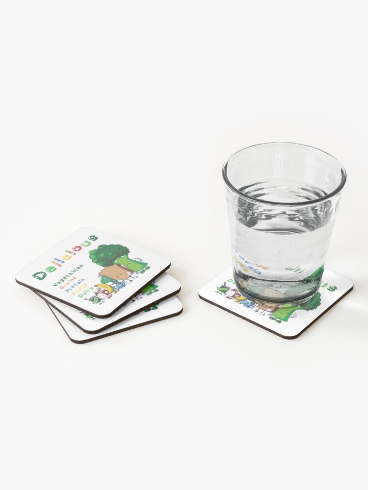 Alternate view of DELICIOUS Food Group T-Shirts PLUS more stuff Coasters (Set of 4)