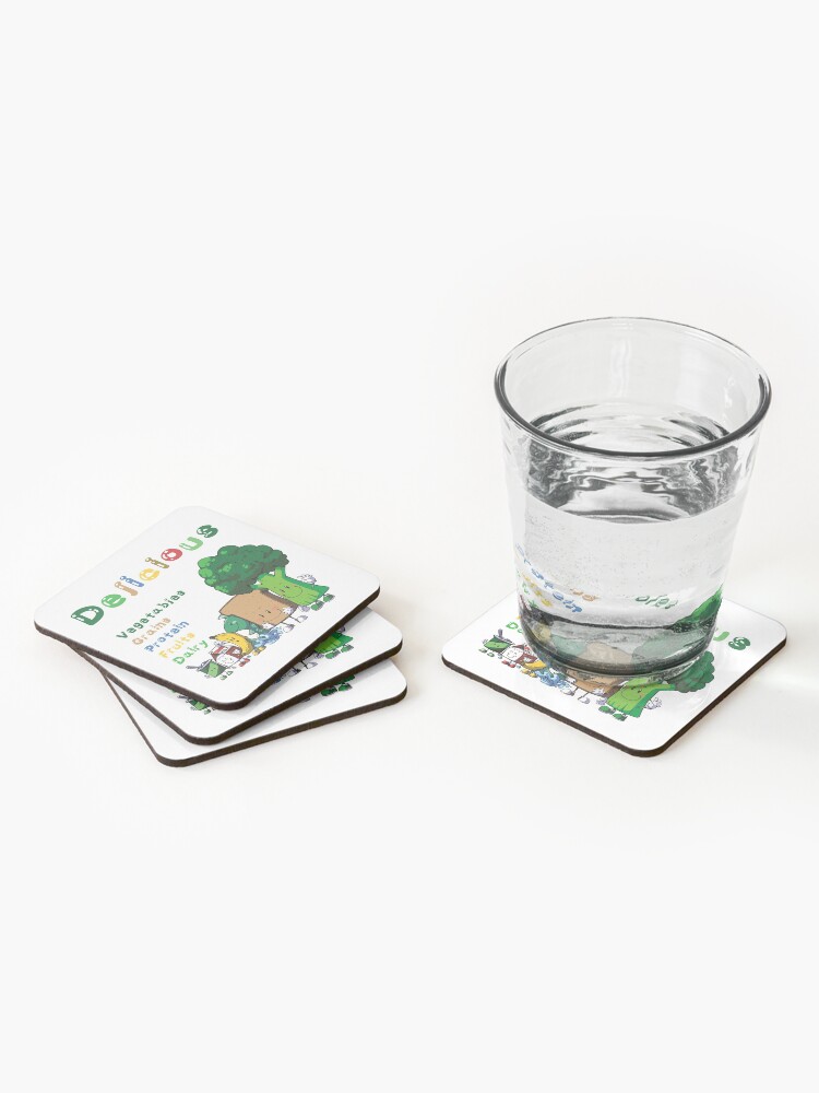 Coasters (Set of 4), DELICIOUS Food Group T-Shirts PLUS more stuff designed and sold by KarenBarron