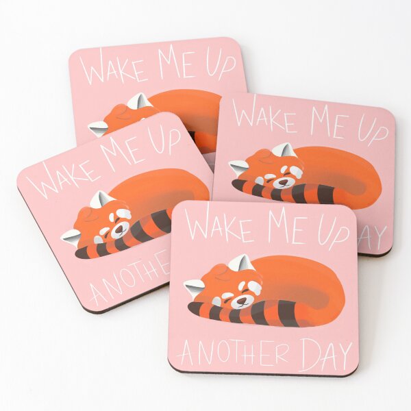 Item preview, Pink wake me up another day red panda designed and sold by CactusArt.
