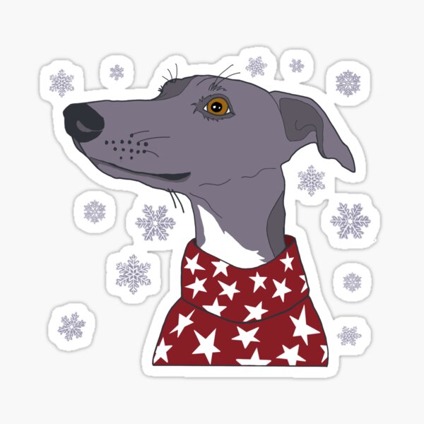 Winter Whippet Christmas Sticker