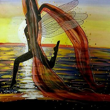 Artwork thumbnail, Last Rays of Fire - Mermaid Fairy Art by CarolOchs