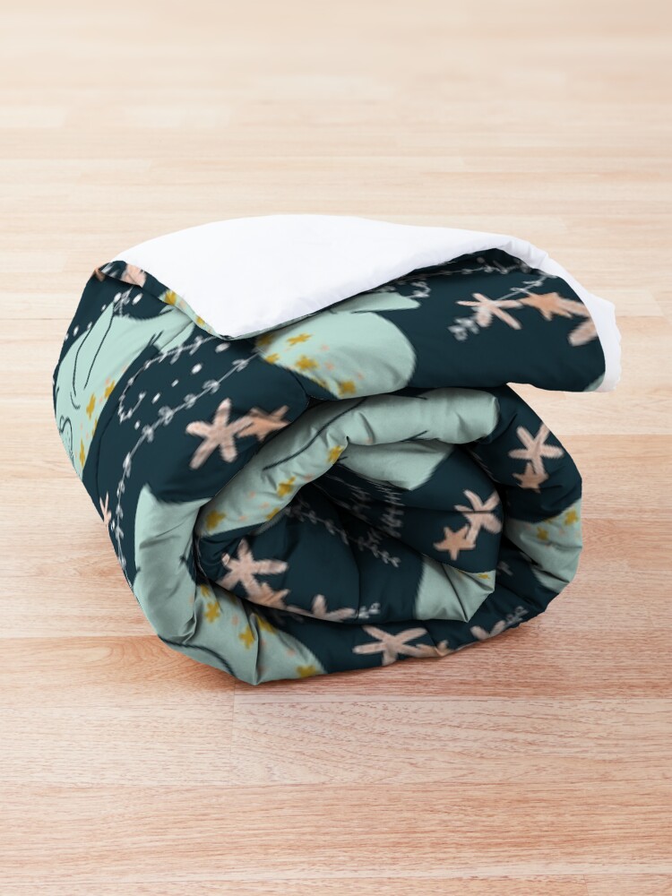 Alternate view of Oh the Hue-Manatee: Teal Comforter