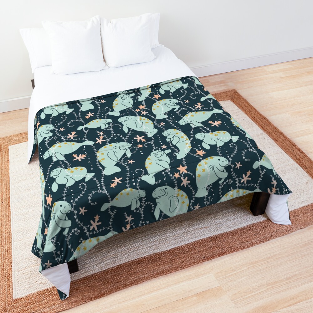Oh the Hue-Manatee: Teal Comforter