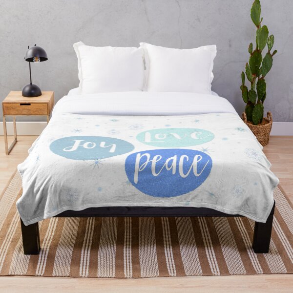 Joy,Love & Peace Bejeweled Throw Blanket