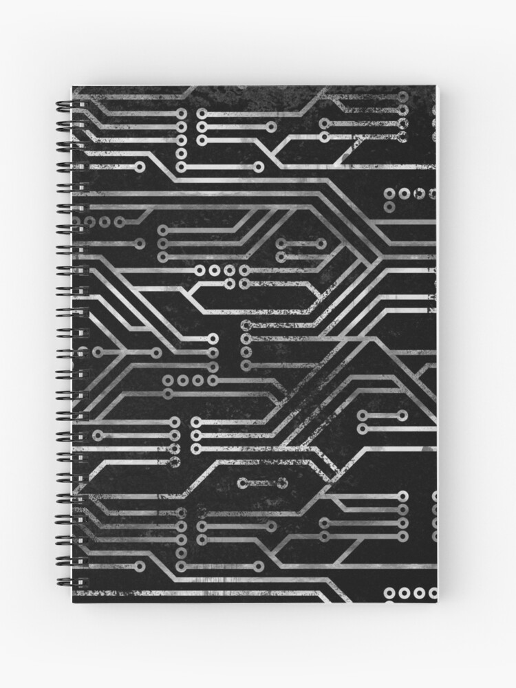 Cuaderno de espiral «Circuito, decoración de oficina temática electrónica  electrónica» de Glimmersmith | Redbubble
