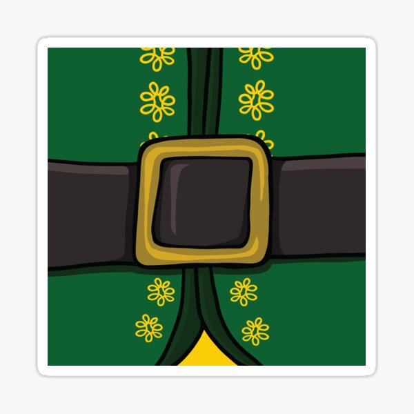 Christmas Buddy The Elf Belly with Gold Belt Sticker
