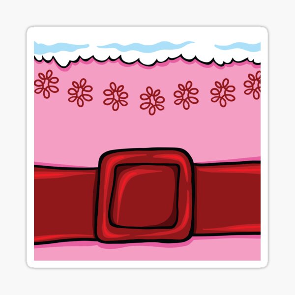 Elf Christmas Movie Jovie The Elf Belly, Pink and Red Belt Sticker