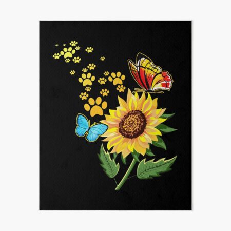 Download Dog Paw Sunflower Gift Design Idea Sunshine Lover Graphic Art Board Print By Lisbob Redbubble