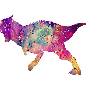 Watercolor Dinosaur T-Rex Front Fabric Panel –