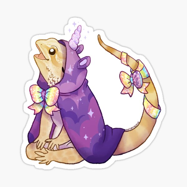 rainbow unicorn beardie Sticker