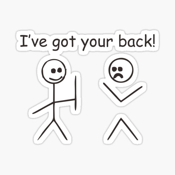 I've got your back! - Funny stick figure meme' Baby Bib