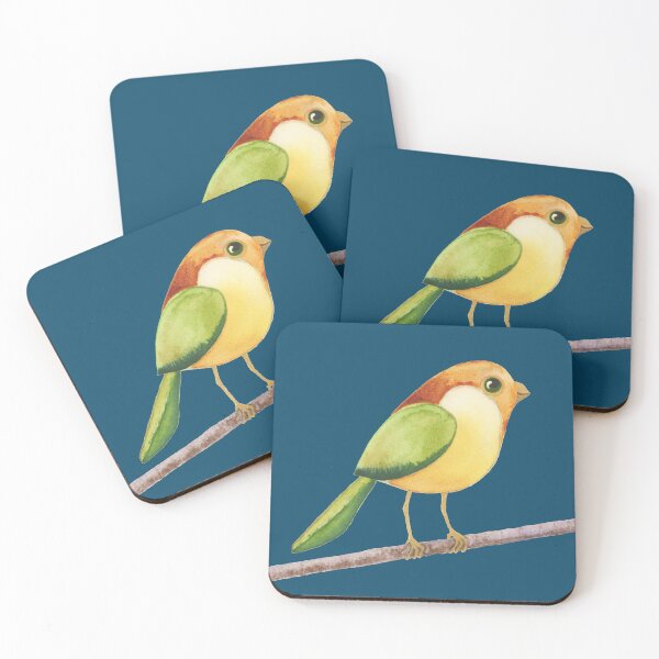 Item preview, Bird on a Wire - Red, Green, Orange, and Yellow Cute Bird - Watercolor Painting designed and sold by Susan Prolman.