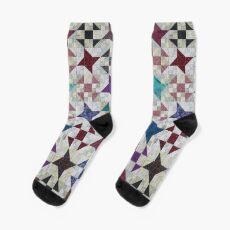Churn Dash and Falling Stars Quilt Socks