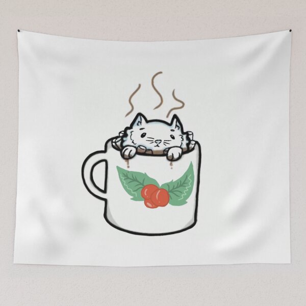Item preview, Marshmallow Kitty Cocoa designed and sold by BrokeArtStudent.