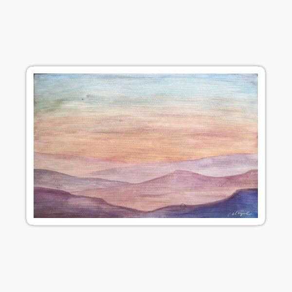 Sunrise Landscape Painting Sticker