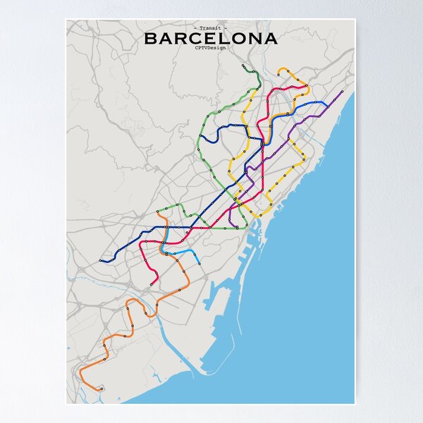 Item preview, Barcelona Transit Map designed and sold by CPTVDesign.