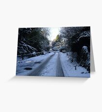 A snowy village in Hertfordshire Greeting Card