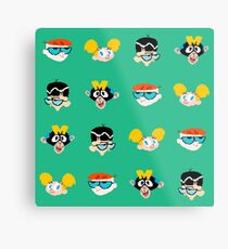 Dexter's Laboratory - pixel pattern Metal Print