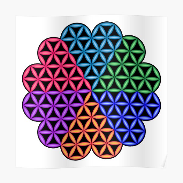 The Heart Of Life x 6, 3D-Colorful. Poster