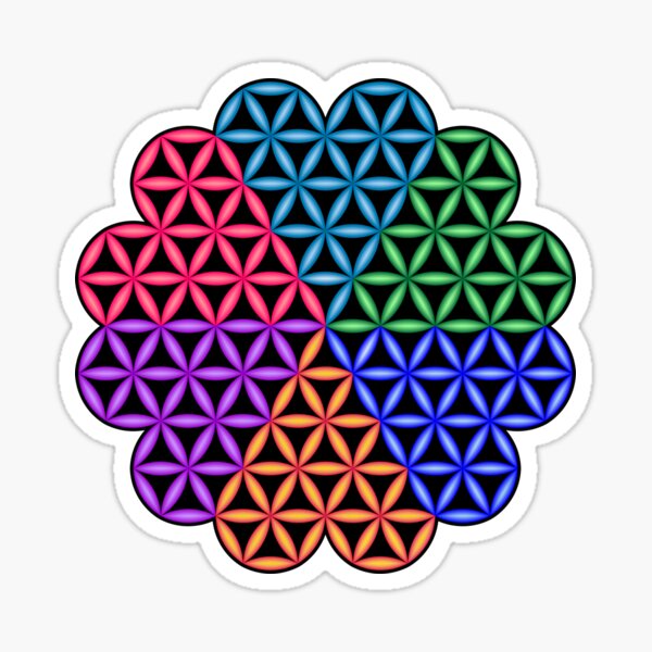 The Heart Of Life x 6, 3D-Colorful. Sticker