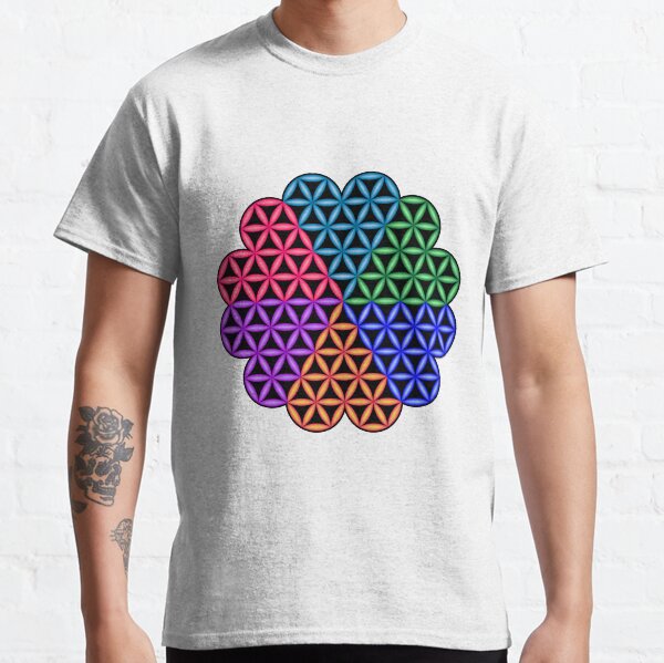 Heart of Life x 6 - Flower of Heart 3D, Colorful Classic T-Shirt